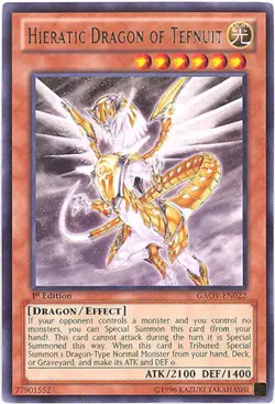 3 x Yu-Gi-Oh Card - GAOV-EN022 - HIERATIC DRAGON OF TEFNUIT (rare) - NM/M - Image 1