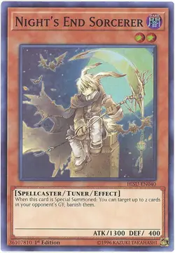 3 x Yu-Gi-Oh Card - HISU-EN040 - NIGHT'S END SORCERER (super rare holo) - NM/M - Image 1