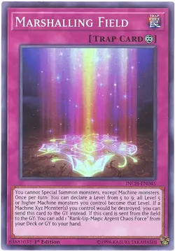 3 x Yu-Gi-Oh Card - INCH-EN045 - MARSHALLING FIELD (super rare holo) - NM - Image 1