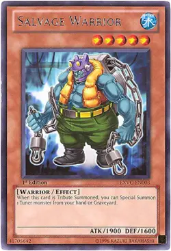3 x Yu-Gi-Oh Card - EXVC-EN003 - SALVAGE WARRIOR (rare) - NM - Image 1