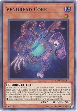 3 x Yu-Gi-Oh Card - EXFO-EN083 - VENDREAD CORE (super rare holo) - NM/Mint - Image 1