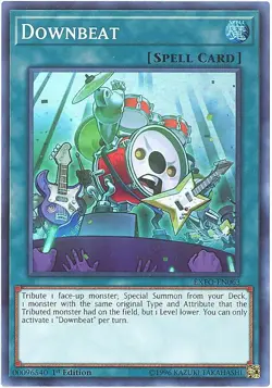 3 x Yu-Gi-Oh Card - EXFO-EN063 - DOWNBEAT (super rare holo) - NM/Mint - Image 1