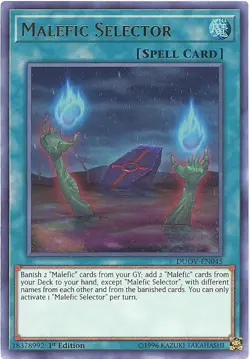 3 x Yu-Gi-Oh Card - DUOV-EN045 - MALEFIC SELECTOR (ultra rare holo) - NM/Mint - Image 1