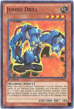 3 x Yu-Gi-Oh Card - GAOV-EN015 - JUMBO DRILL (super rare holo) - NM/M - Image 1