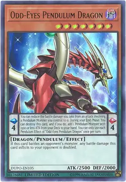 3 x Yu-Gi-Oh Card - DUPO-EN105 - ODD-EYES PENDULUM DRAGON (ultra rare holo) - NM - Image 1