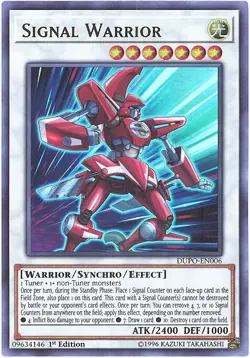 3 x Yu-Gi-Oh Card - DUPO-EN006 - SIGNAL WARRIOR (ultra rare holo) - NM - Image 1