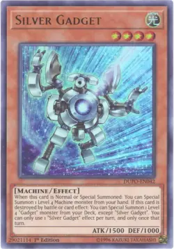 3 x Yu-Gi-Oh Card - DUPO-EN042 - SILVER GADGET (ultra rare holo) - NM - Image 1