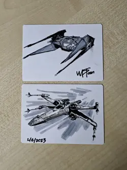 MTG Thopters Token x2 Artist Proof AP with Star Wars Sketch - Image 2