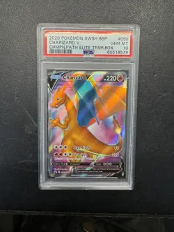 Charizard V 2020 Pokemon SWSH Black Star Champions Path #050 PSA 10 GEM MINT QTY - Image 1