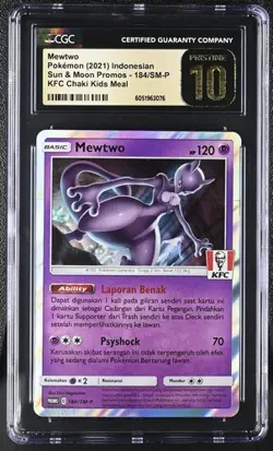 Pokemon Mewtwo Indonesian KFC Promo 184/SM-P CGC 10 PRISTINE - Image 1