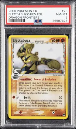 2006 POKEMON EX DRAGON FRONTIERS #29 ELECTABUZZ-REVERSE FOIL PSA 8 - Image 1