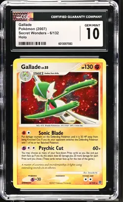 Gallade #6/132 2007 Pokemon Secret Wonders CGC 10 POP 6 - Image 1