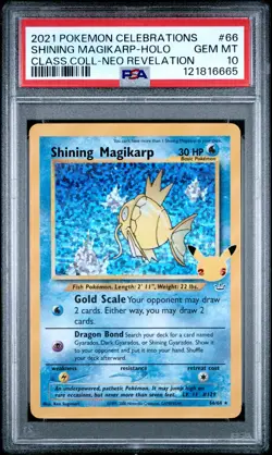 2021 POKEMON CELEBRATIONS CLASSIC COLL #66 SHINING MAGIKARP-HOLO PSA 10 - Image 1