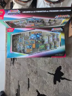 Pokemon TCG Prismatic Evolutions: Lucario Ex & Tyranitar Ex Premium Collection - Image 1