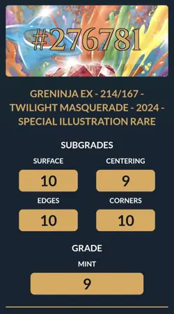 Pokemon TCG Twilight Masquerade Greninja EX 214/167 Ace 9 ( Almost perfect grade - Image 2