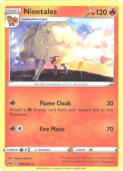 3 x Pokemon Card - Sword & Shield 023/202 - NINETALES (rare) - NM/M - Image 1