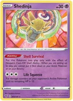 3 x Pokemon Card - Vivid Voltage 066/185 - SHEDINJA (rare) - NM/M - Image 1