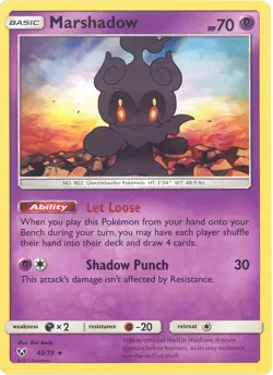3 x Pokemon Card - Shining Legends 45/73 - MARSHADOW (holo-foil) - NM/M - Image 1