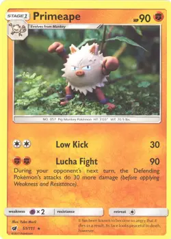 3 x Pokemon Card - Sun & Moon Crimson Invasion 51/111 - PRIMEAPE (rare) - NM/M - Image 1