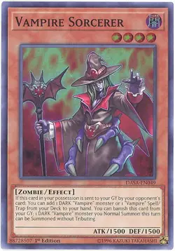 3 x Yu-Gi-Oh Card - DASA-EN049 - VAMPIRE SORCERER (super rare holo) - NM/Mint - Image 1