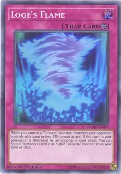 3 x Yu-Gi-Oh Card - DANE-EN091 - LOGE'S FLAME (super rare holo) - NM/Mint - Image 1