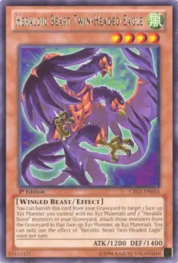 3 x Yu-Gi-Oh Card - CBLZ-EN015 - HERALDIC BEAST TWIN-HEADED EAGLE (rare) - NM/M - Image 1