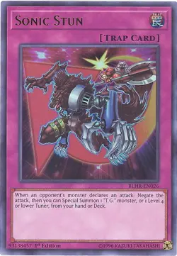 3 x Yu-Gi-Oh Card - BLHR-EN026 - SONIC STUN (ultra rare holo) - NM/M - Image 1