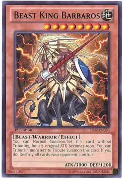 3 x Yu-Gi-Oh Card - BP02-EN080 - BEAST KING BARBAROS (rare) - NM - Image 1