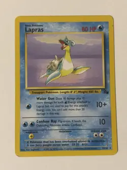 Lapras 25/62 Fossil non holo Pokemon card LP - Image 1