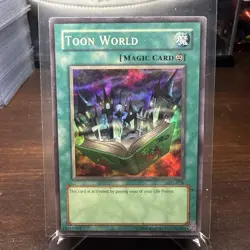 Yu-Gi-Oh TCG Toon World MRL-076 Unlimited Super Rare Card Played Very LP HOLO - Image 1