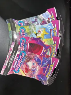 Fusion Strike Sealed Sleeved Pokemon Booster Card Artset Art Set - 4 Total Packs - Image 1