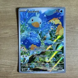 Ducklett 109/086 Pokemon SV White Flare Illustration Rare IR Card English NM - Image 1