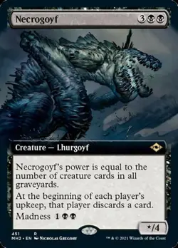 Necrogoyf (Extended Art) -Foil Light Play MTG Modern Horizons 2 - Image 1