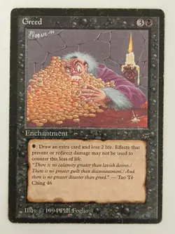 MtG | 1 x Greed | Legends | Magic the Gathering - Image 1