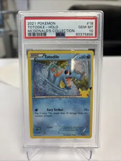 2021 POKEMON MCDONALD'S COLL #18 TOTODILE-HOLO PSA 10 - Image 1