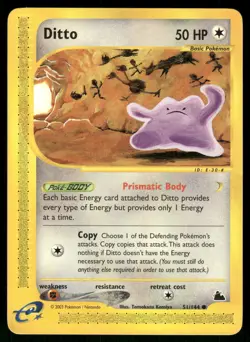 2003 Heavily Played Pokemon Ditto 51/144 Skyridge - Image 1