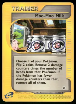 2002 Heavily Played Pokemon Moo-Moo Milk 155/165 Expedition - Image 1