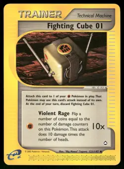 2003 Heavily Played Pokemon Fighting Cube 01 121/147 Aquapolis - Image 1