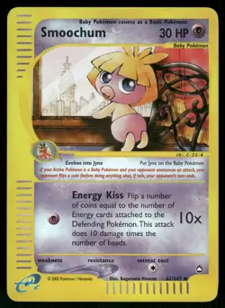 2003 Heavily Played Pokemon Smoochum 61/147 Aquapolis Reverse - Image 1