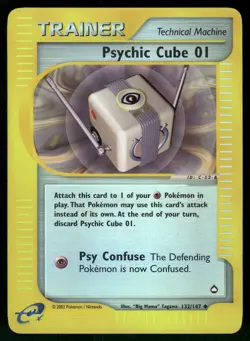 2003 Heavily Played Pokemon Fighting Cube 01 121/147 Aquapolis Reverse - Image 1