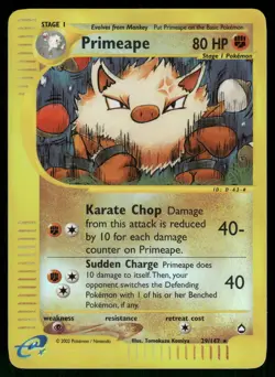 2003 Heavily Played Pokemon Primeape 29/147 Aquapolis Reverse - Image 1
