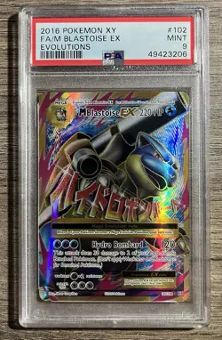 Pokemon M Blastoise EX 102/108 XY Evolutions Full Art PSA 9 - Image 1