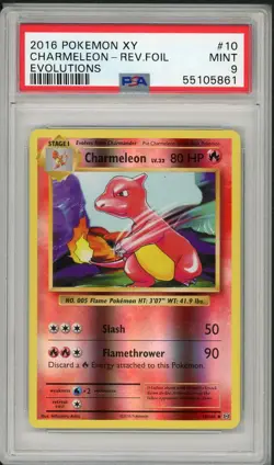 2016 Pokemon XY Evolutions Charmeleon Reverse Foil Holo #10 PSA 9 - Image 1