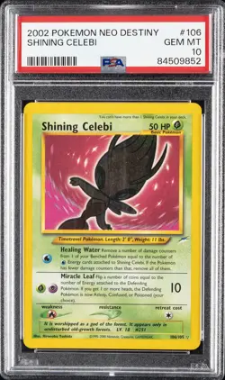 2002 POKEMON NEO DESTINY #106 SHINING CELEBI PSA 10 - Image 1