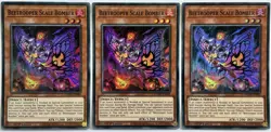 3 x DAMA-EN086 Beetrooper Scale Bomber - Super Rare 1st Edition Near Mint YuGiOh - Image 1
