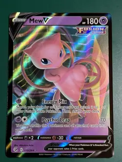 Pokemon TCG Mew v 2025 SWSH08 Fusion Strike Ultra Rare Holo Card #113/264 - Image 1