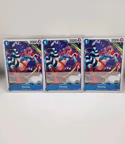 Set Of 3 One Piece Perona OP01-077 Romance Dawn English Cards NM Pack Fresh Nice - Image 1