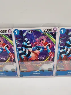Set Of 3 One Piece Perona OP01-077 Romance Dawn English Cards NM Pack Fresh Nice - Image 3