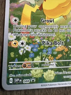 Pokemon TCG Pikachu Sv: Scarlet & Violet 088 Black Star Promo Card Holo - Image 3