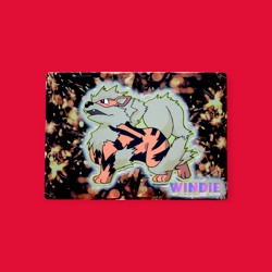 ARCANINE (WINDIE)--JAPANESE MEIJI EMBOSSED PROMO FOIL POKEMON CARD - Image 1